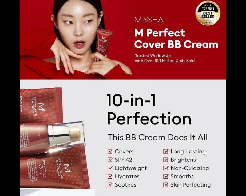[MISSHA Official] M Perfect Cover BB Cream SPF 42 Pa+++(50Ml)
